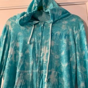 Victoria Secret Pink, Teal Tye Dye hoodie